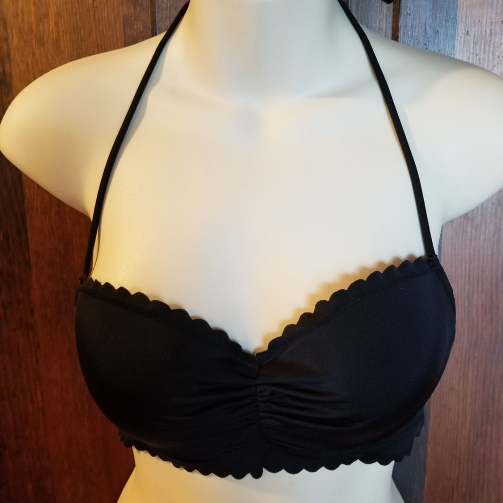 Victoria's Secret Black Scalloped Bikini Top